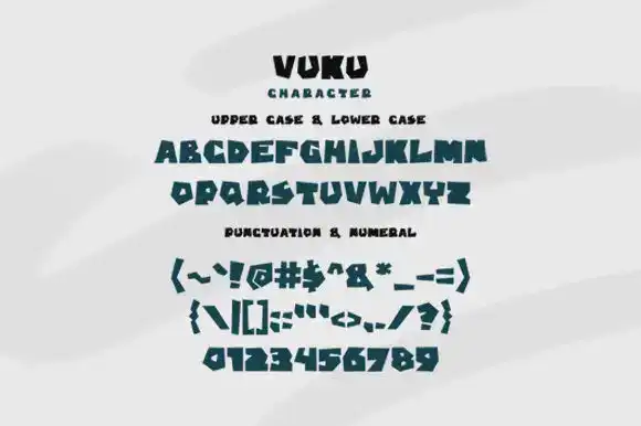 فونت انگلیسی گرافیکی Vuku Font فونت انگلیسی هندسی