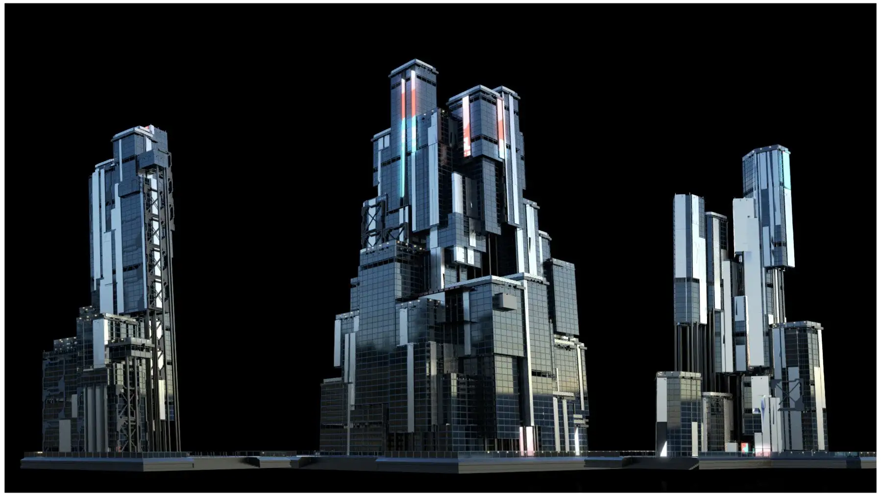 آبجکت ساختمان شهر مدرن علمی تخیلی - 6