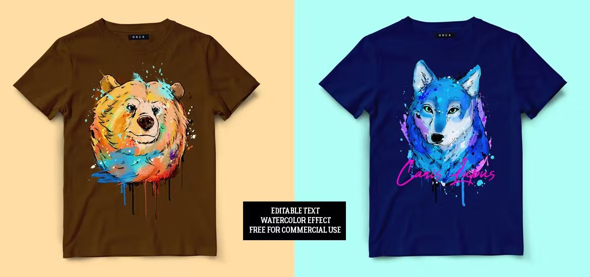 طرح وکتور تیشرت Artistic Animal T-shirt Designs