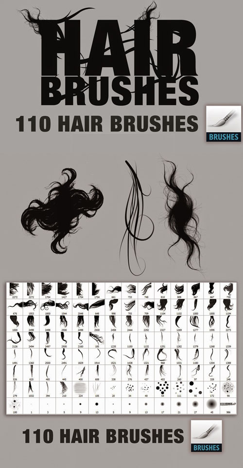 براش مو فتوشاپ Hair Brushes Photoshop - 2
