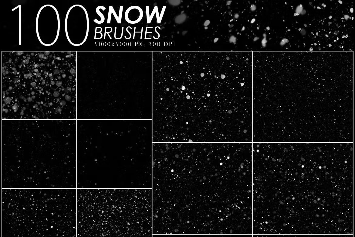 براش برف Snow Photoshop Brushes - 16
