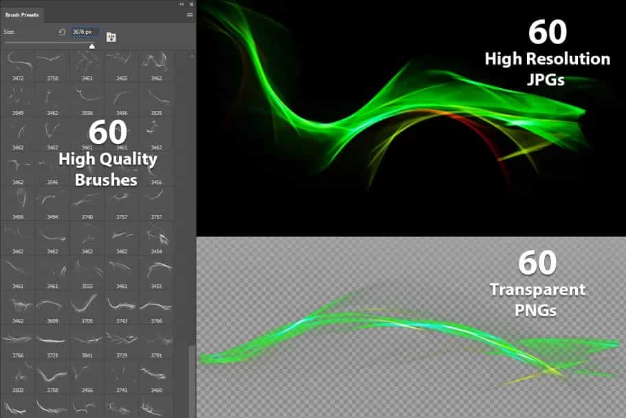 براش نور فتوشاپ Abstract Light Brushes for Photoshop - 1