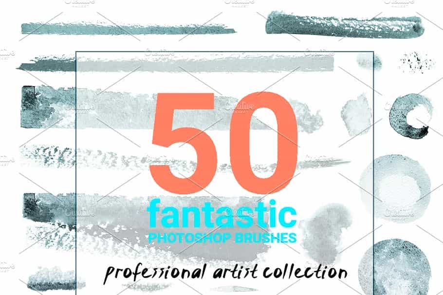 براش آبرنگ فتوشاپ Watercolor art brushes for Photoshop - 3