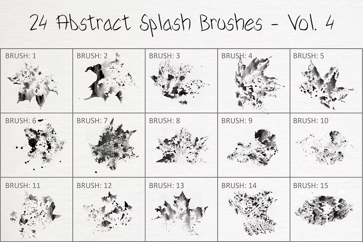 براش پاشیدن رنگ فتوشاپ Abstract Splash Brushes - Vol. 4 - 2