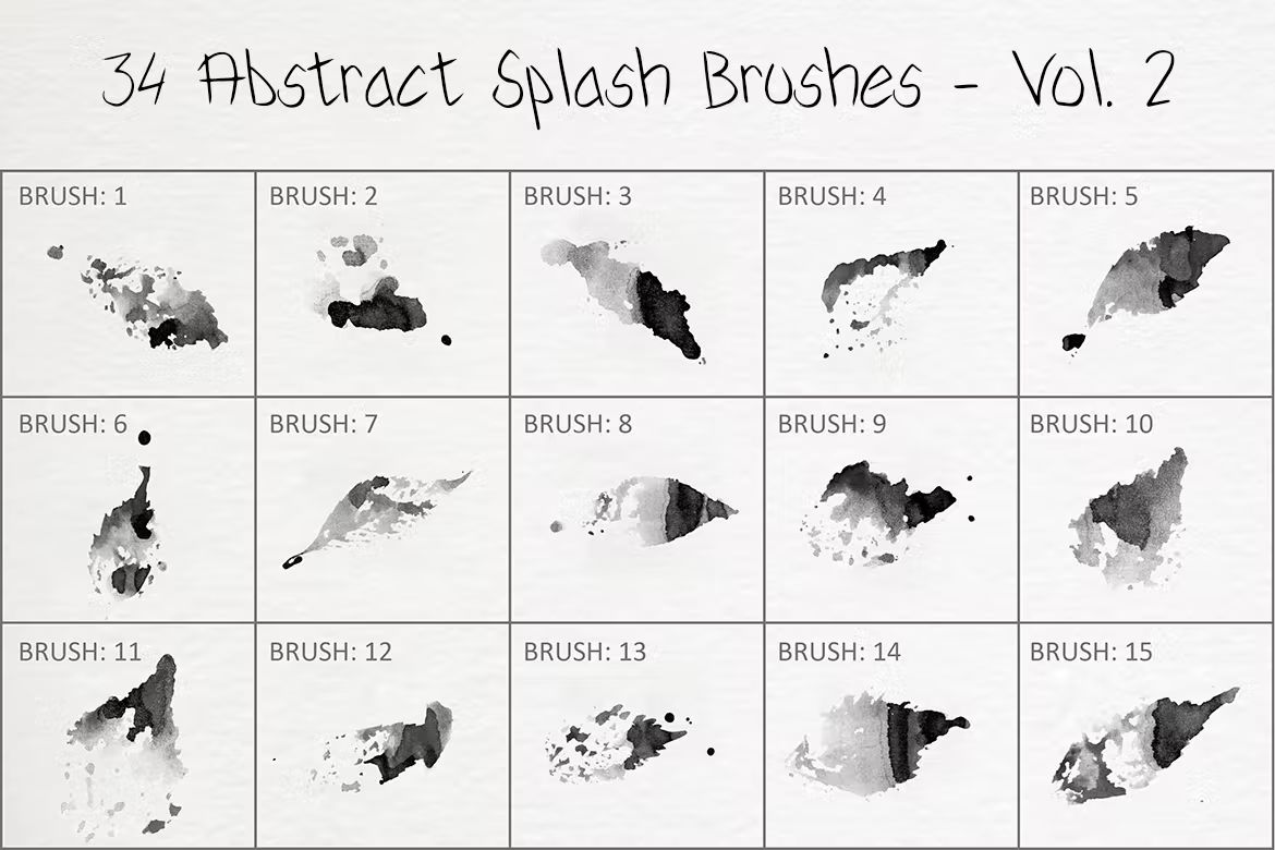 براش پاشیدن رنگ فتوشاپ Abstract Splash Photoshop Brushes Vol. 2 - 4