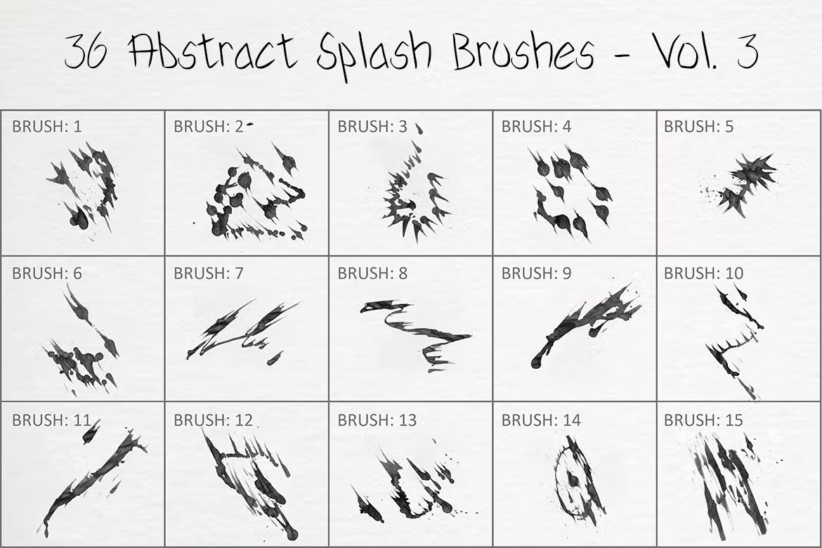 براش پاشیدن رنگ فتوشاپ Abstract Splash Brushes - Vol. 3 - 2