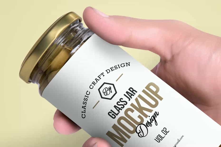 موکاپ شیشه زیتون Olives Glass Jar Mockups