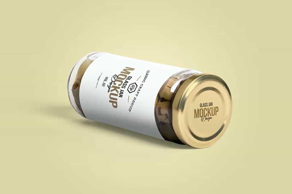 موکاپ شیشه زیتون Olives Glass Jar Mockups - 7