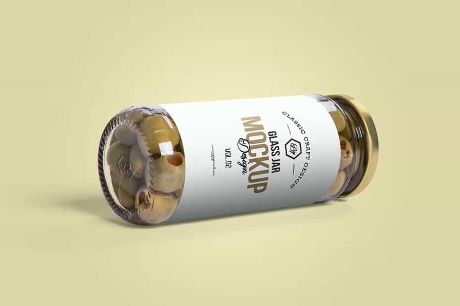 موکاپ شیشه زیتون Olives Glass Jar Mockups - 9