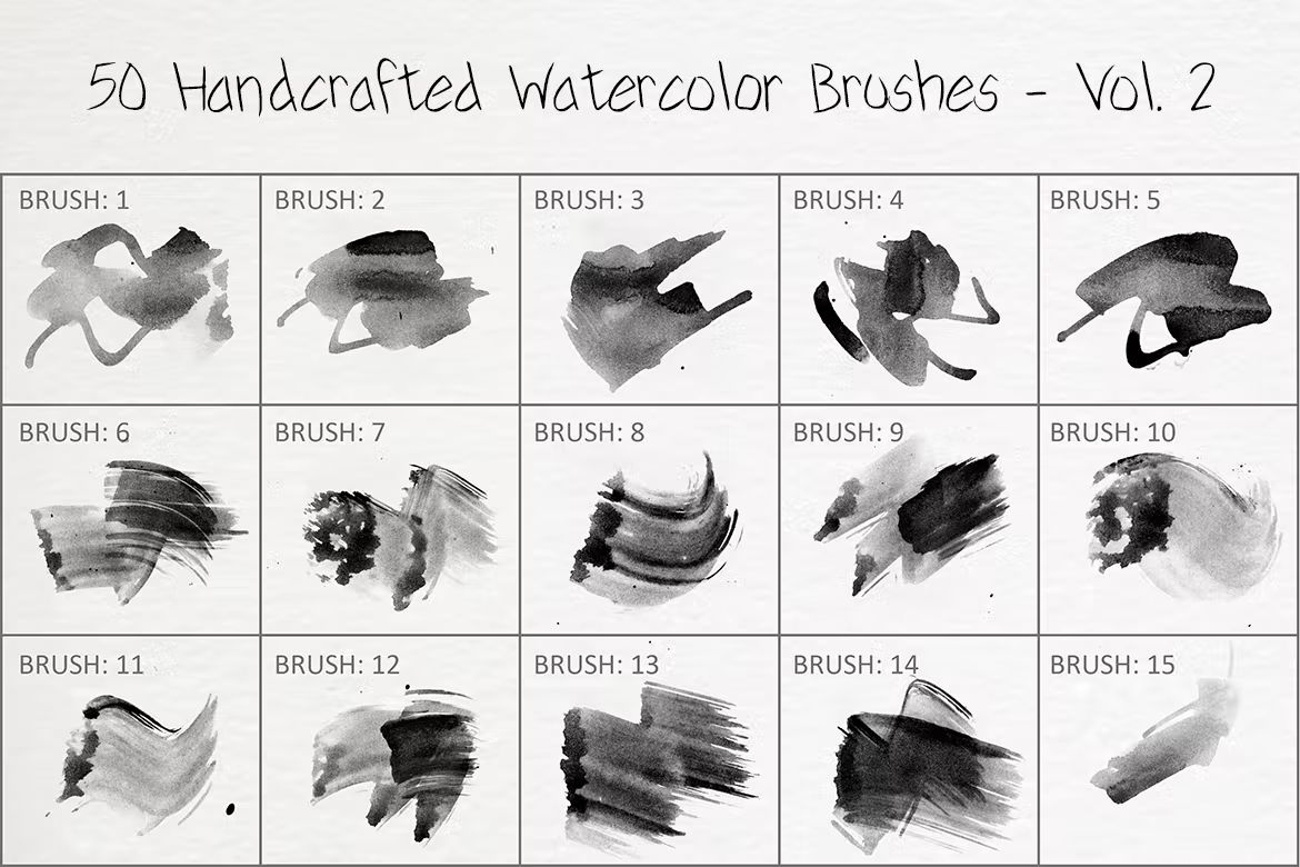 براش آبرنگ فتوشاپ Handcrafted Watercolor Brushes - Vol. 2 - 4