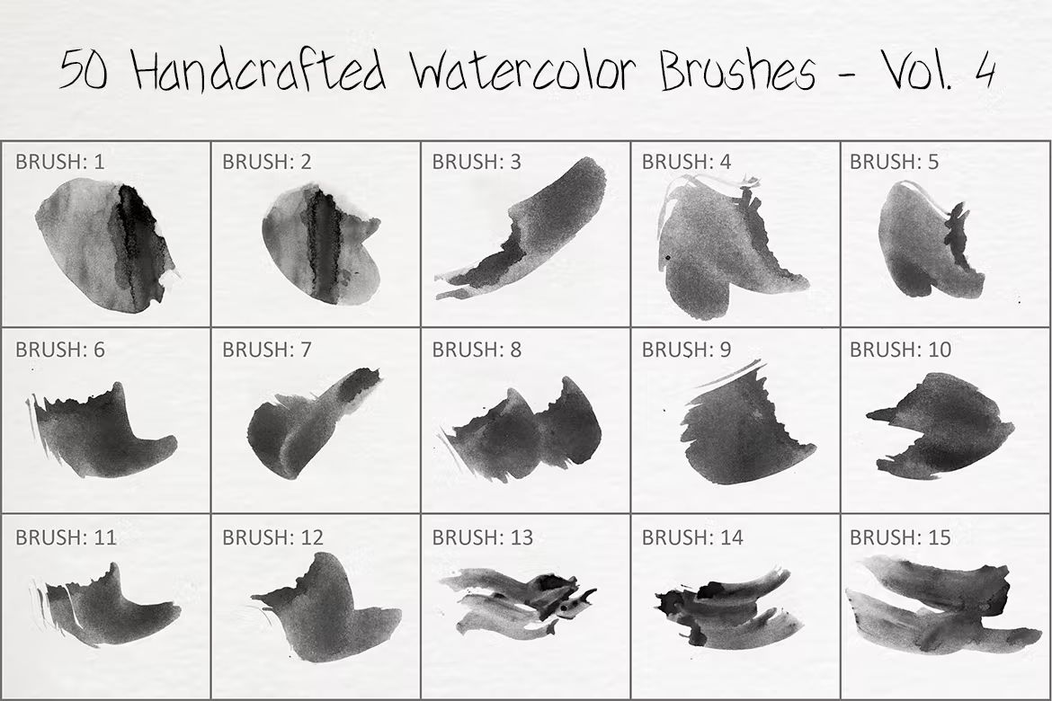 براش آبرنگ فتوشاپ Handcrafted Watercolor Brushes - Vol. 4 - 4