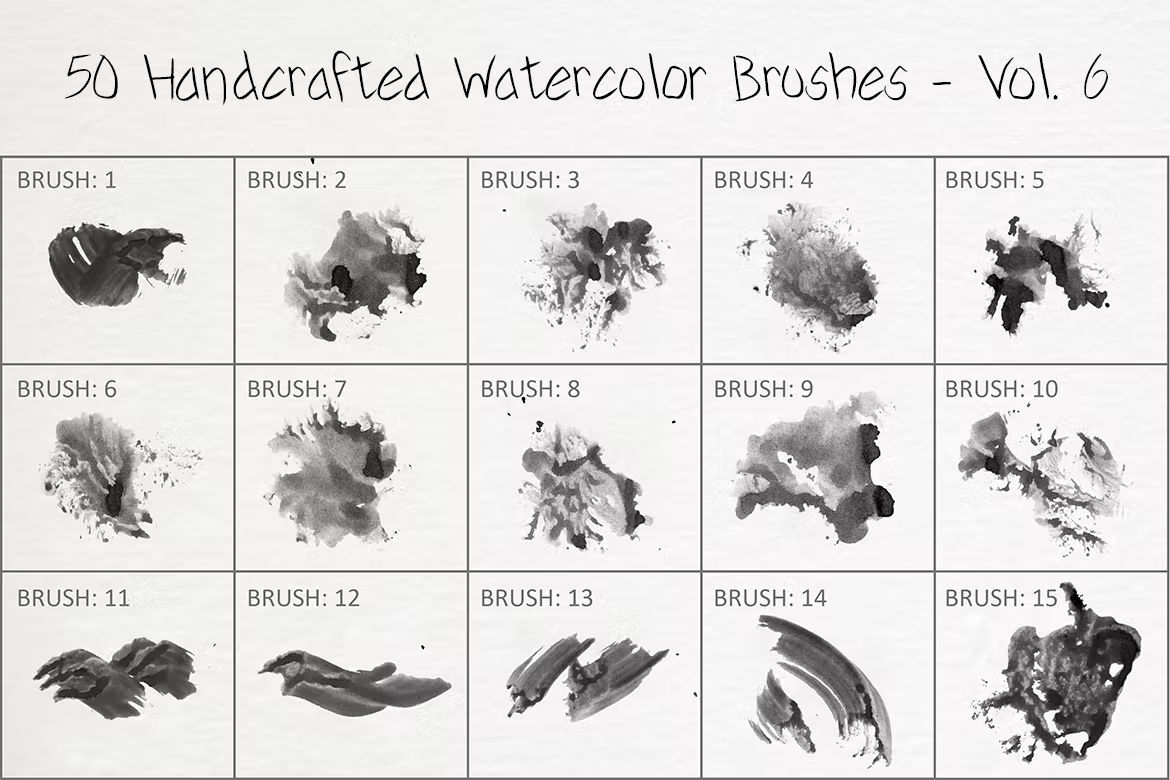 براش آبرنگ فتوشاپ Handcrafted Watercolor Brushes - Vol. 6 - 4