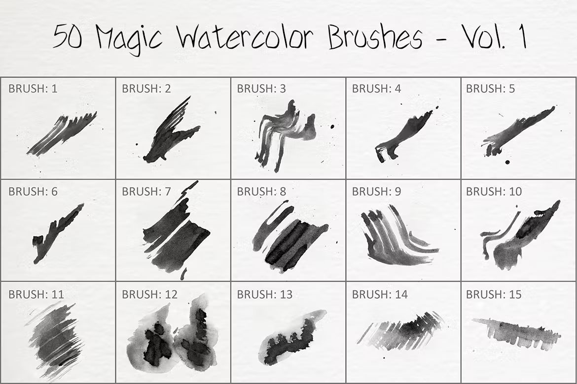 براش آبرنگ فتوشاپ Magic Watercolor Brushes Vol 1 - 3