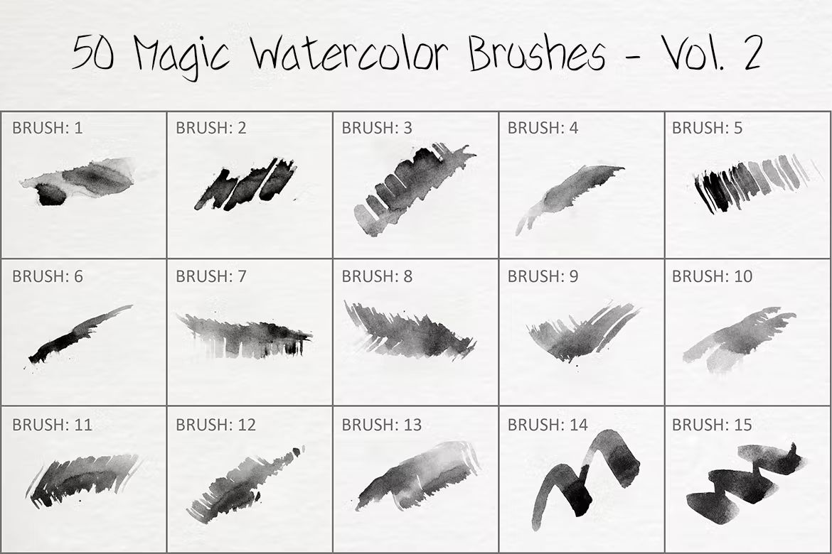 براش آبرنگ فتوشاپ Magic Watercolor Brushes Vol 2 - 4