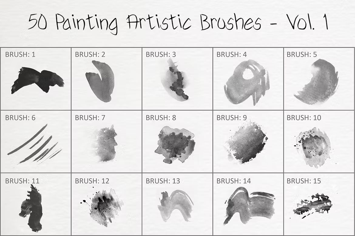 براش نقاشی دیجیتال فتوشاپ Painting Artistic Brushes - Vol. 1 - 4