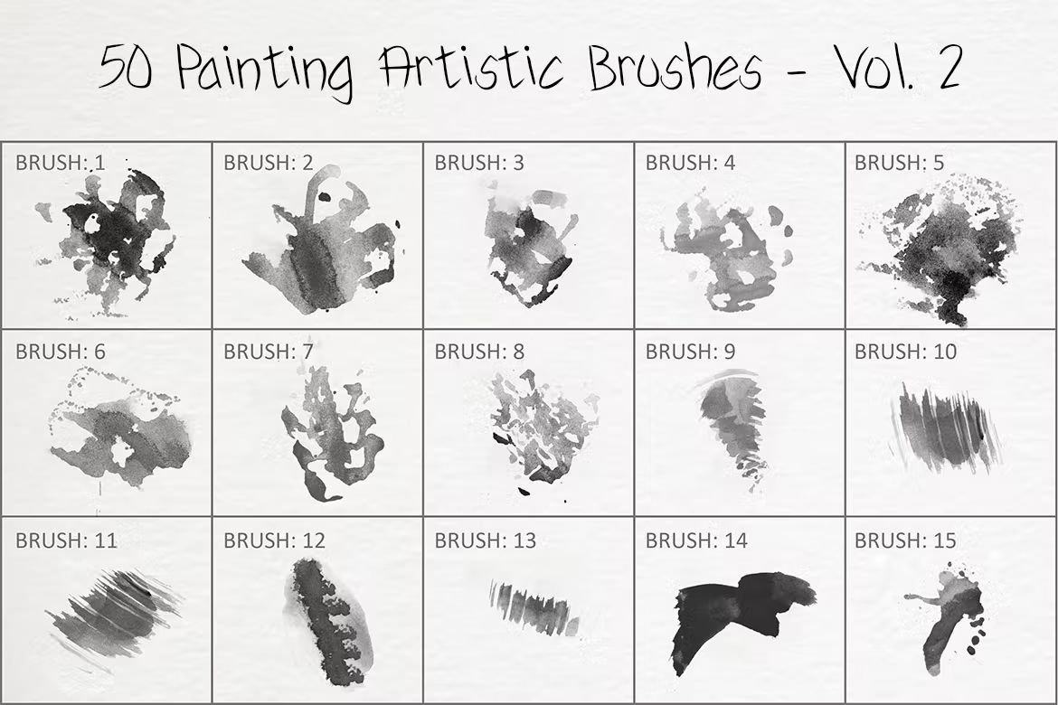 براش نقاشی دیجیتال فتوشاپ Painting Artistic Brushes - Vol. 2 - 4