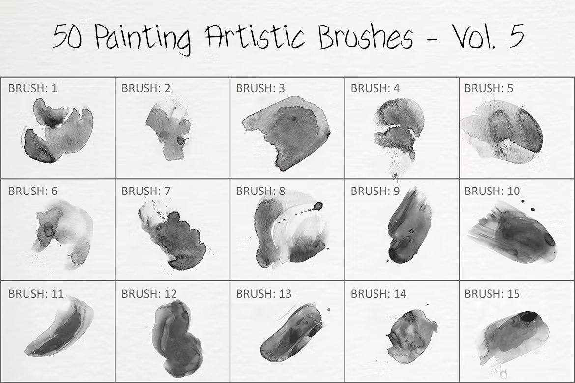 براش نقاشی دیجیتال فتوشاپ Painting Artistic Brushes - Vol. 5 - 4