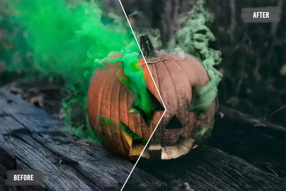 پریست اصلاح رنگ Pumpkin LUTs and Presets Pack - 1
