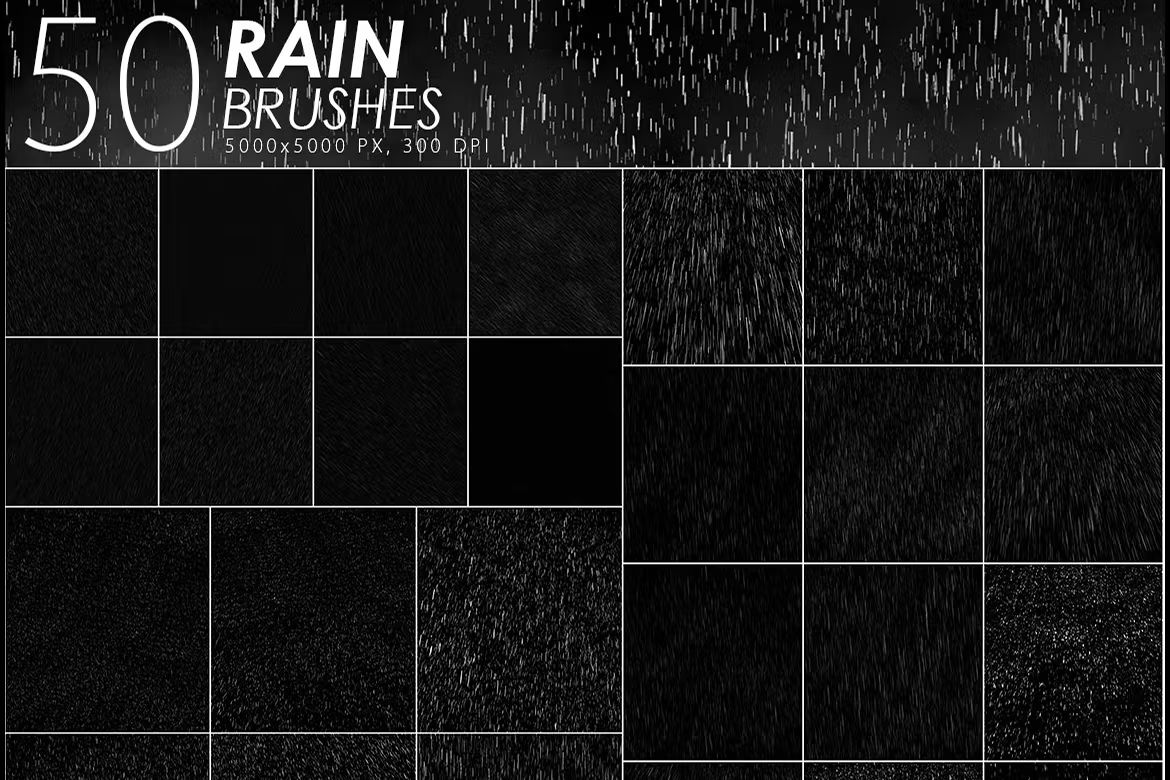 براش باران فتوشاپ Rain Photoshop Brushes - 6