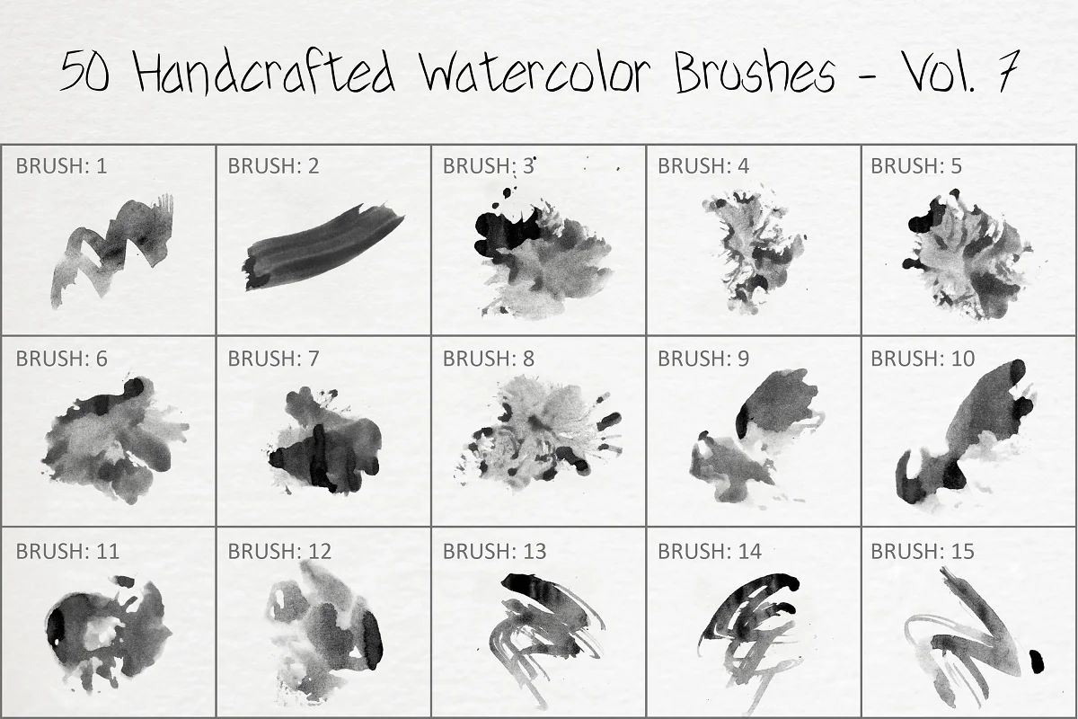 براش آبرنگ فتوشاپ Handcrafted Watercolor Brushes 7 - 2