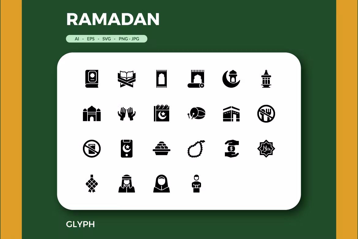 وکتور آیکون رمضان Icons of Ramadan 