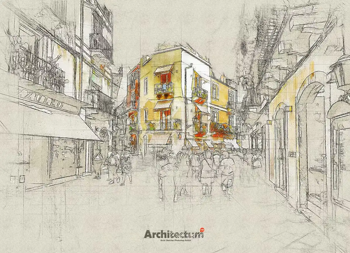 دانلود اکشن فتوشاپ تبدیل عکس به طرح معماری - 20
