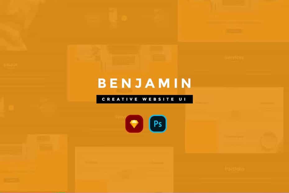 طرح لایه باز رابط کاربری وب سایت Benjamin - 3