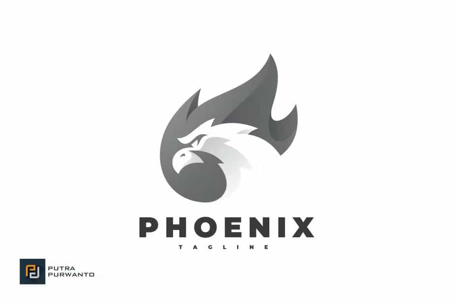 وکتور لوگو Bird Head Fire Logo Design - 1