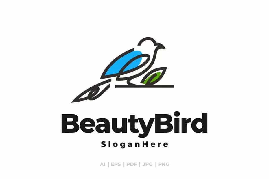 وکتور لوگو پرنده Bird Mascot - 1