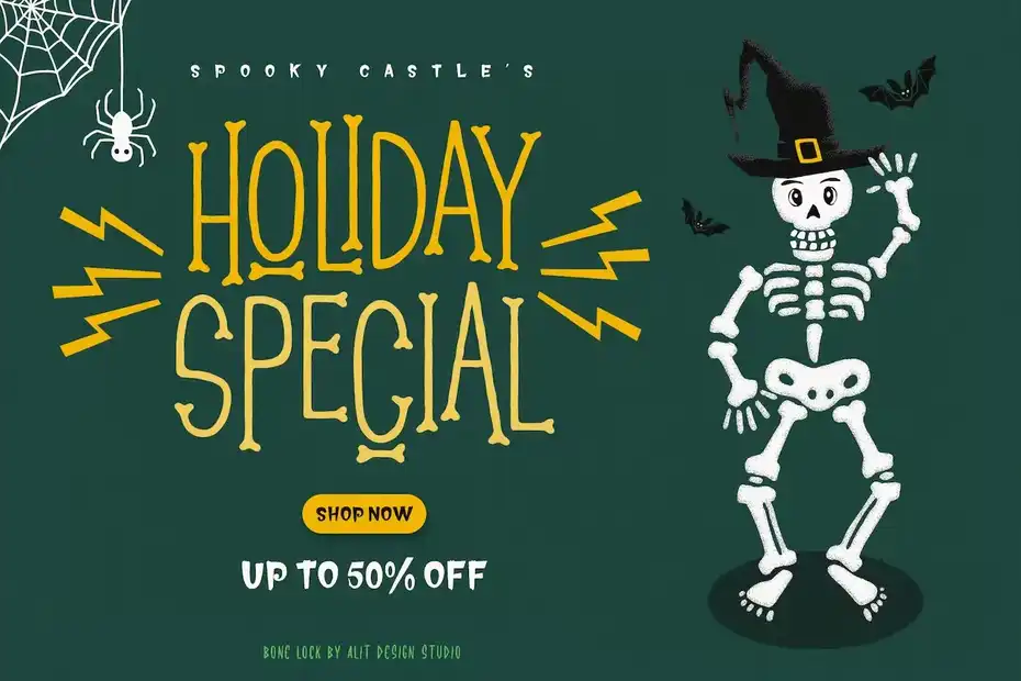 فونت انگلیسی Bone Lock Halloween Font - 23