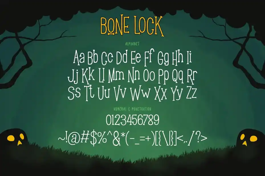 فونت انگلیسی Bone Lock Halloween Font - 1
