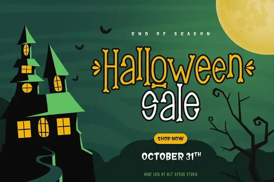 فونت انگلیسی Bone Lock Halloween Font - 5