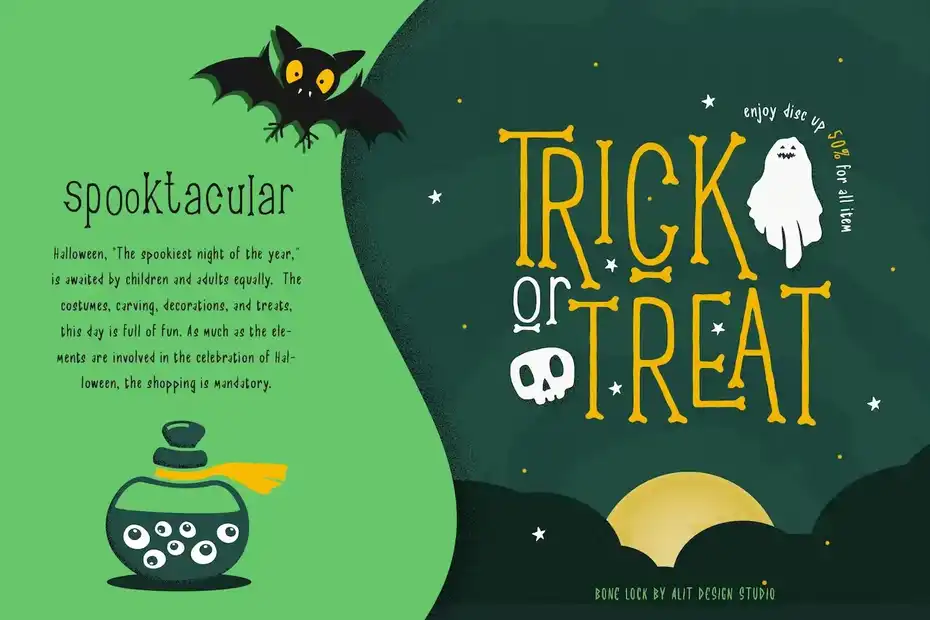فونت انگلیسی Bone Lock Halloween Font - 9