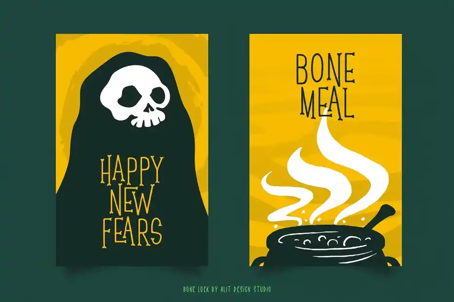 فونت انگلیسی Bone Lock Halloween Font - 11
