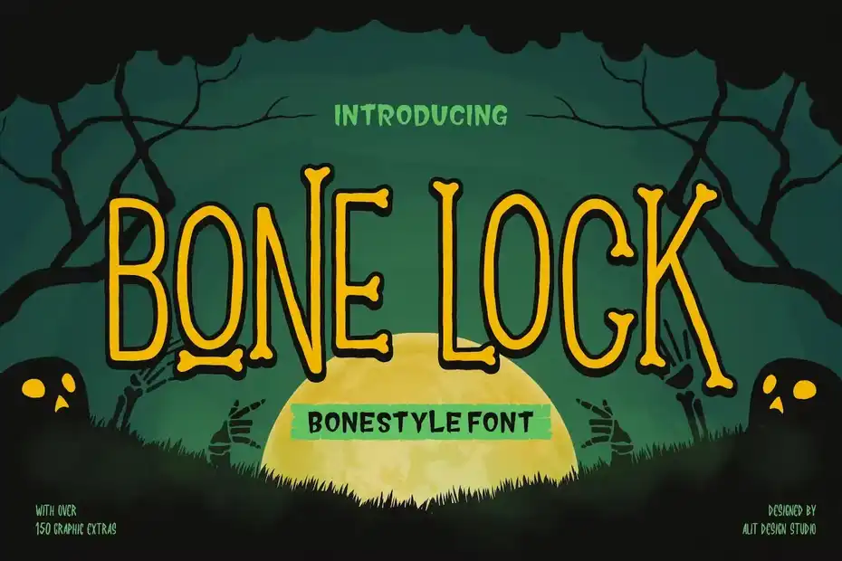فونت انگلیسی Bone Lock Halloween Font - 13