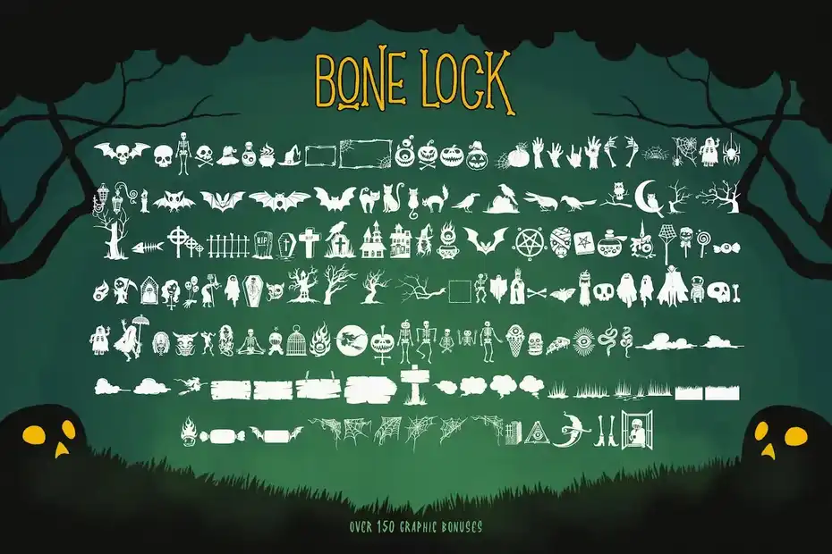 فونت انگلیسی Bone Lock Halloween Font - 15