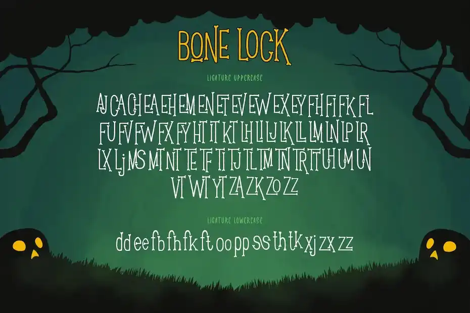 فونت انگلیسی Bone Lock Halloween Font - 17
