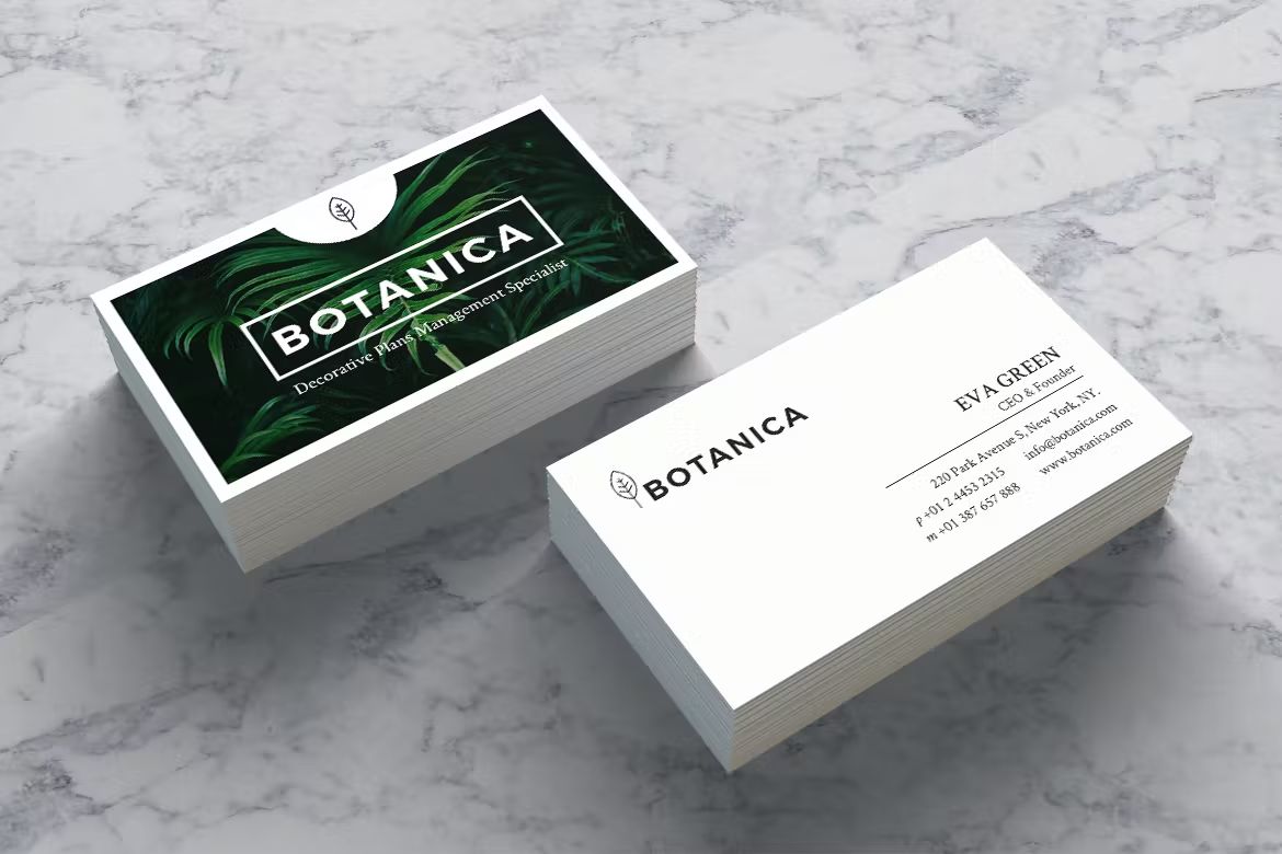طرح لایه باز کارت ویزیت BOTANICA Business Card Template