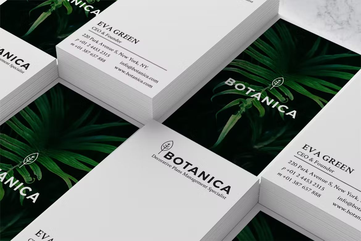 طرح لایه باز کارت ویزیت BOTANICA Business Card Template