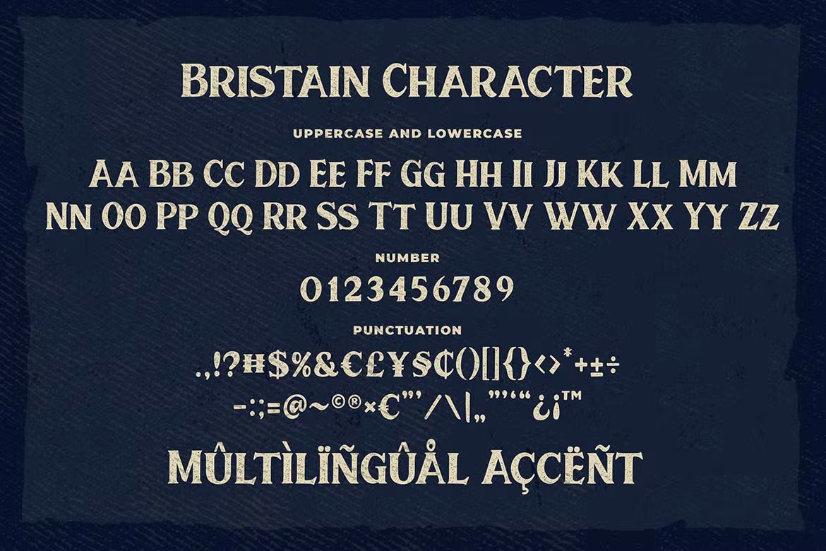 فونت انگلیسی Bristain Rought Serif Font