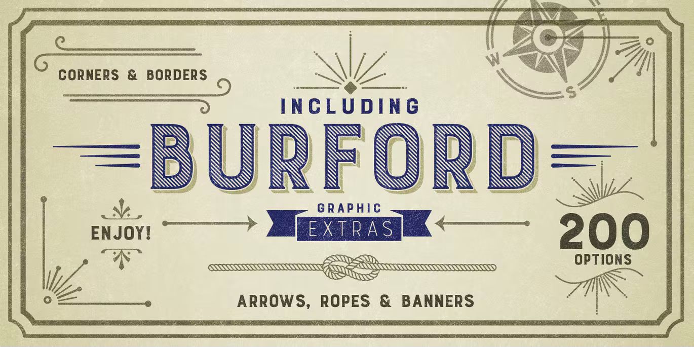 فونت انگلیسی Burford Stripes A