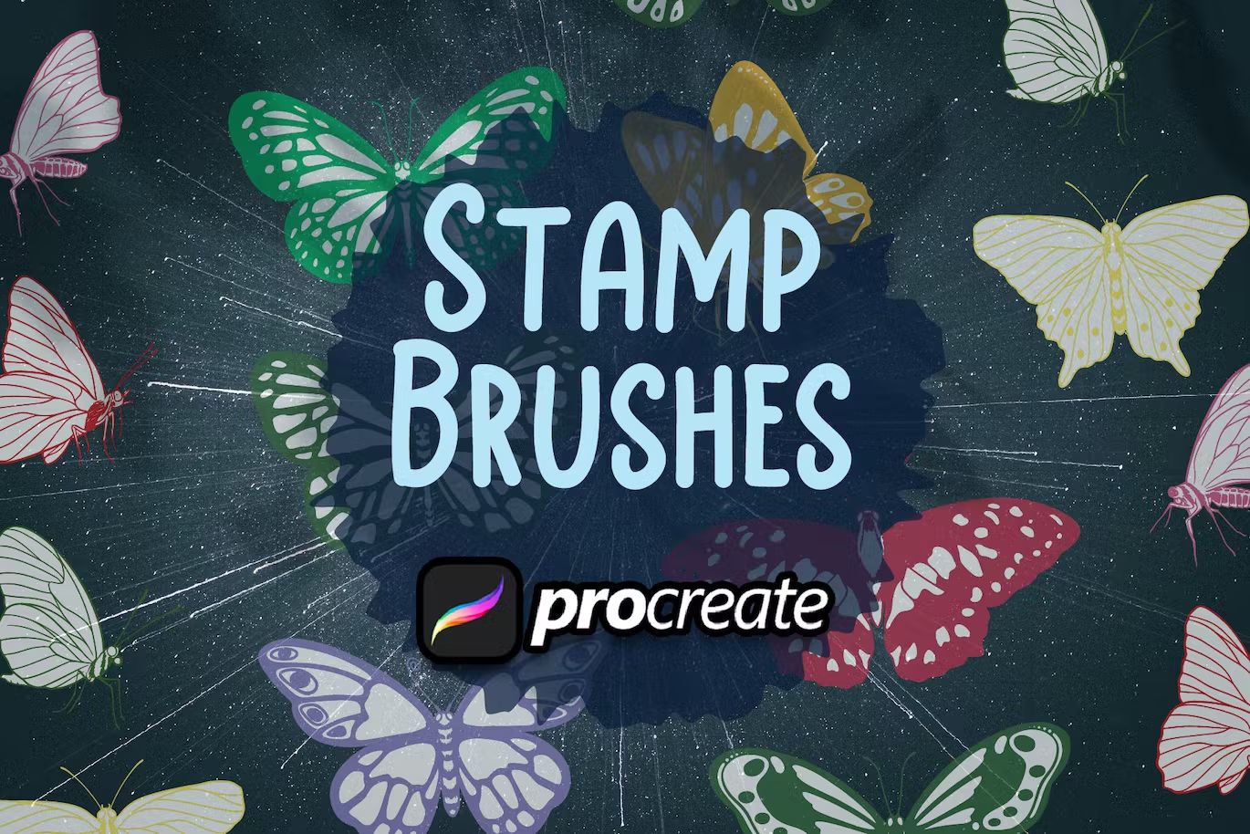 براش پروانه پروکریت Butterfly Brush Stamp Procreate - 4