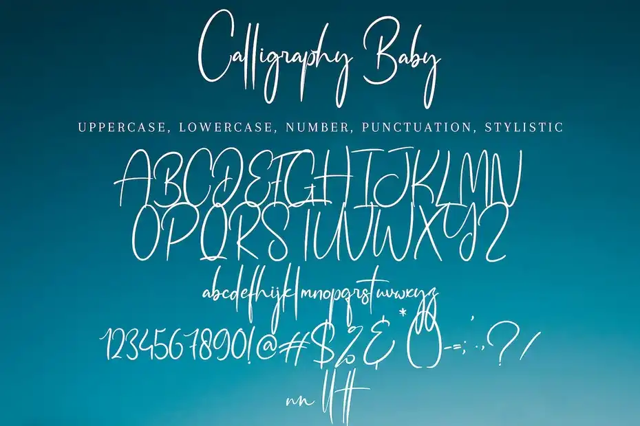 فونت انگلیسی Calligraphy Baby - 1