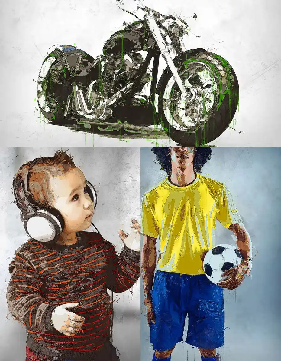 اکشن فتوشاپ تبدیل عکس به نقاشی روی بوم - 9