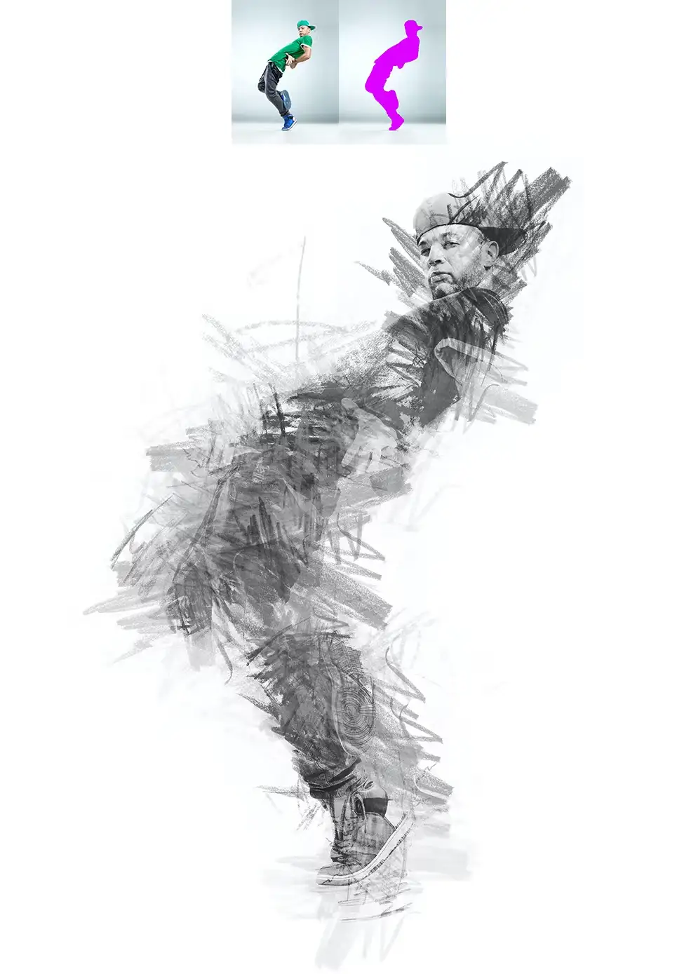 اکشن فتوشاپ تبدیل عکس به نقاشی زغالی - 8