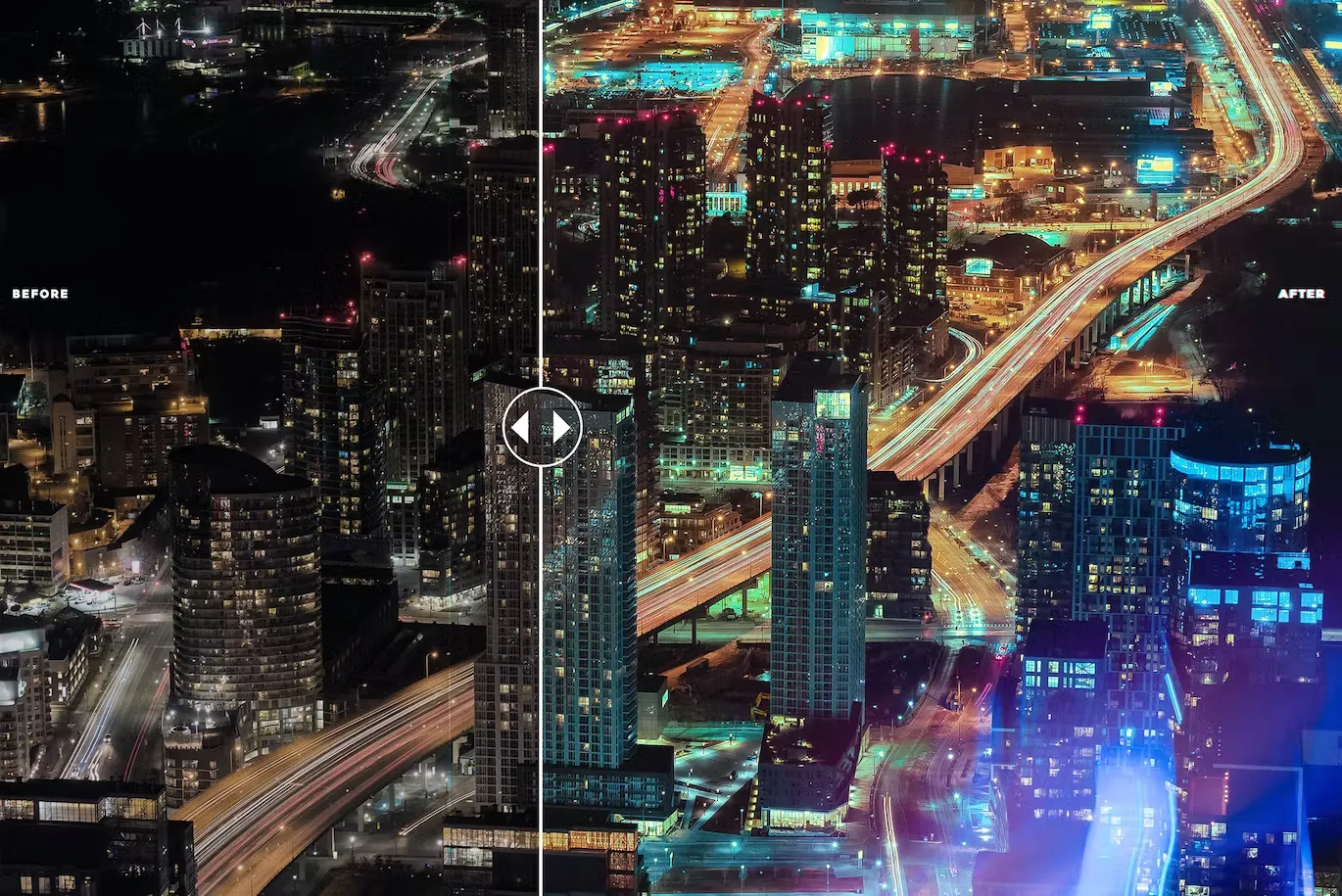 اکشن فتوشاپ ایجاد افکت سایبرپانک منظره شهر - 2
