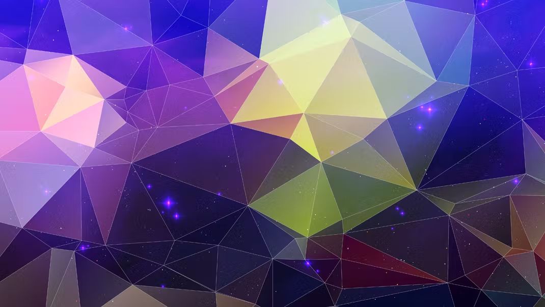بک گراند چند ضلعی فضایی رنگارنگ Colorful Space Polygon Backgrounds