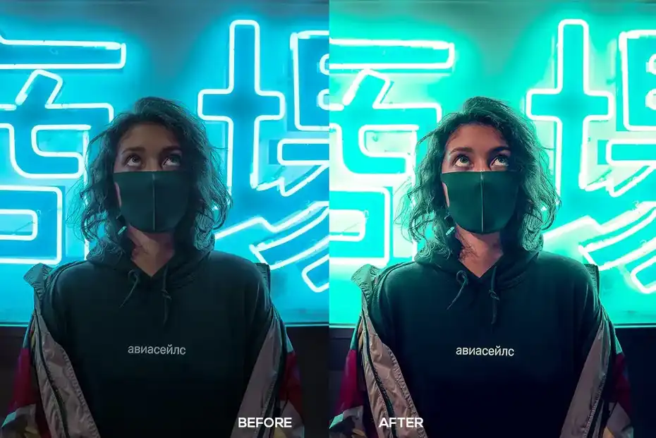 پریست لایت روم سایبرپانک Cyberpunk Lightroom Presets - 1