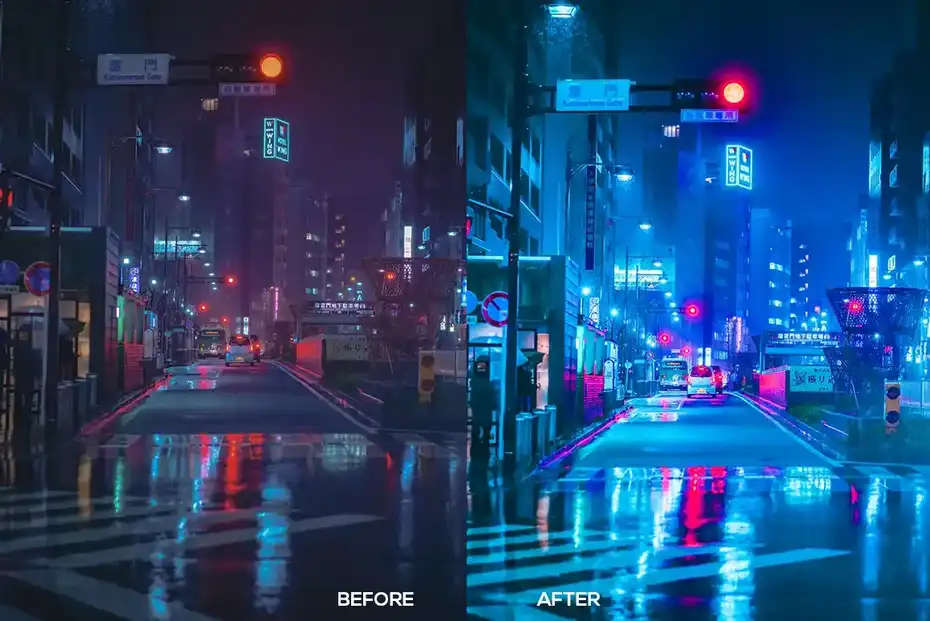 پریست لایت روم سایبرپانک Cyberpunk Lightroom Presets - 5