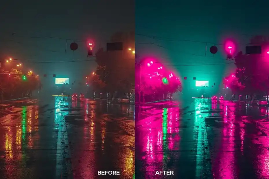 پریست لایت روم سایبرپانک Cyberpunk Lightroom Presets - 7